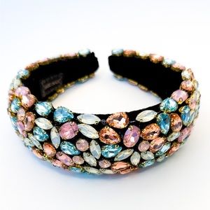 Padded Jeweled Rhinestone Exaggerated Headband